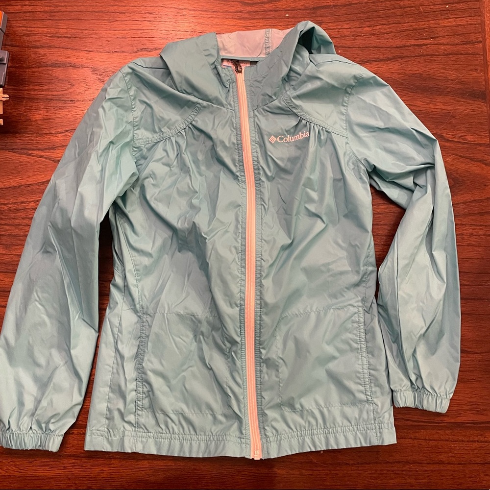 Girl’s Teal Columbia Raincoat 10/12